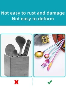 4pcs Stainless Steel Cutlery Set - Multicolor - View 4