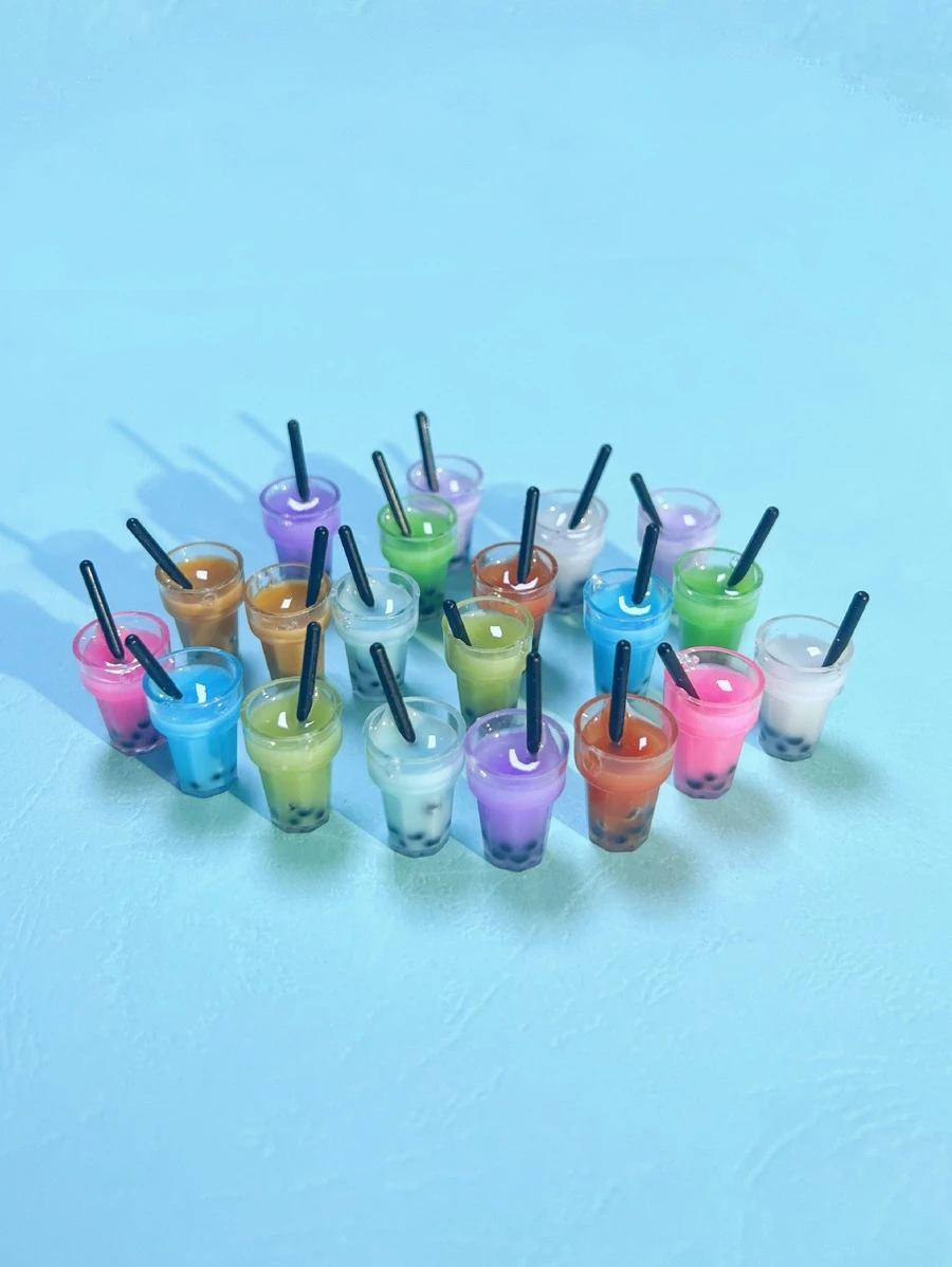 20 piezas Colgante DIY en forma de té burbuja de color al azar - Multicolor - Ver 1