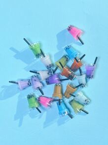 20 piezas Colgante DIY en forma de té burbuja de color al azar - Multicolor - Ver 2