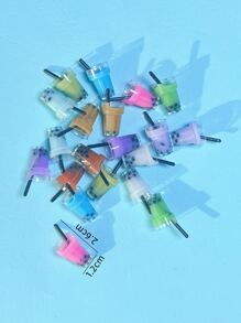 20 piezas Colgante DIY en forma de té burbuja de color al azar - Multicolor - Ver 3