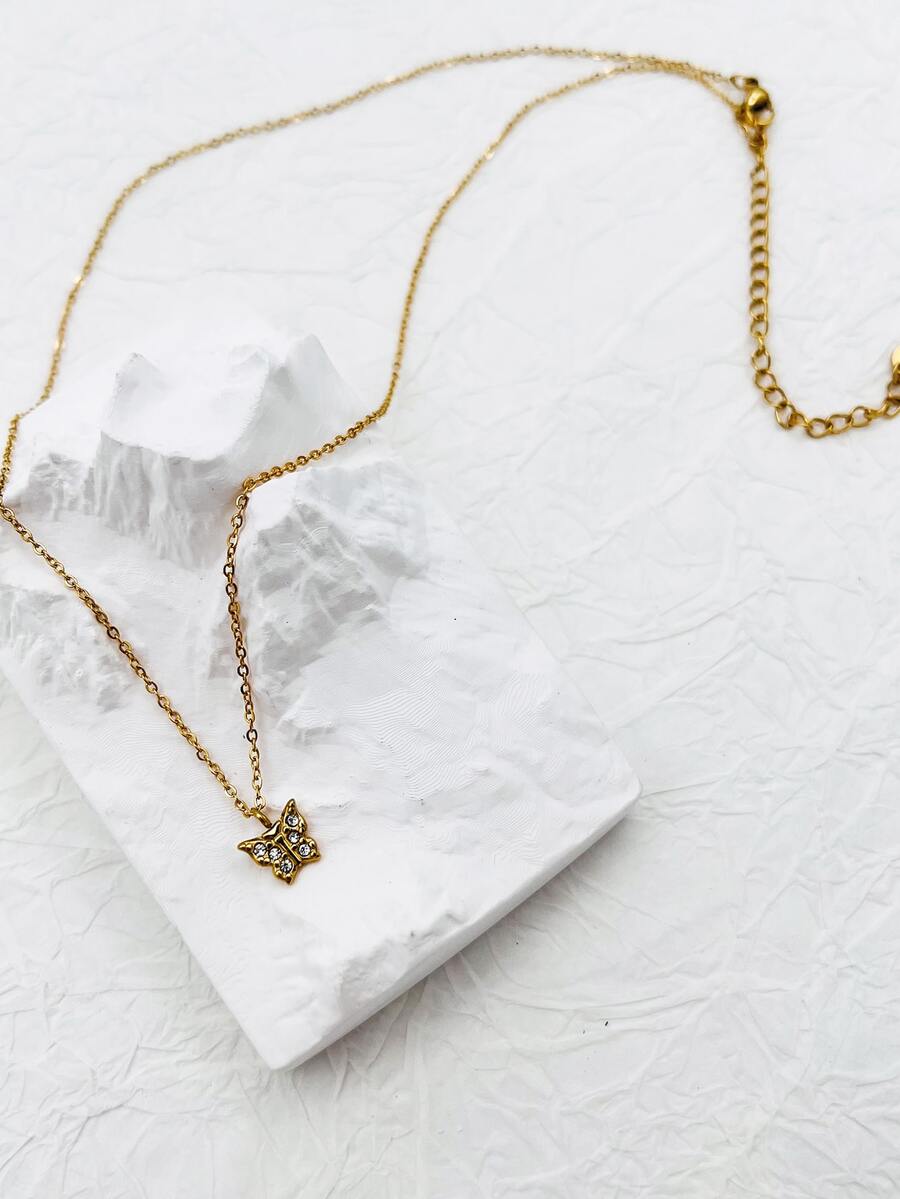 Collar con accesorio de mariposa - Amarillo Oro - Ver 1