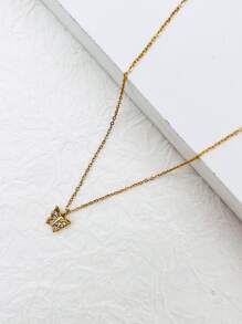 Collar con accesorio de mariposa - Amarillo Oro - Ver 2