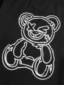 Manfinity Men Cartoon Bear Print Tee - Black - View 3