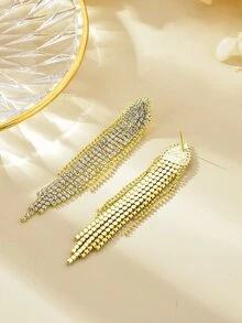 Rhinestone tua thả bông tai - Vàng - Xem 2