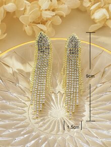 Rhinestone tua thả bông tai - Vàng - Xem 3