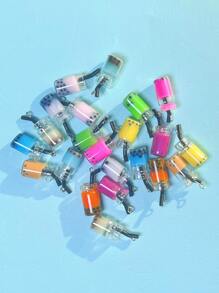 22 件隨機顏色樹脂珍珠奶茶形狀 DIY 吊墜 - 彩色 - 查看 2