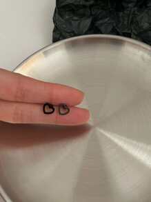 Bông tai trái tim - màu đen - Xem 2