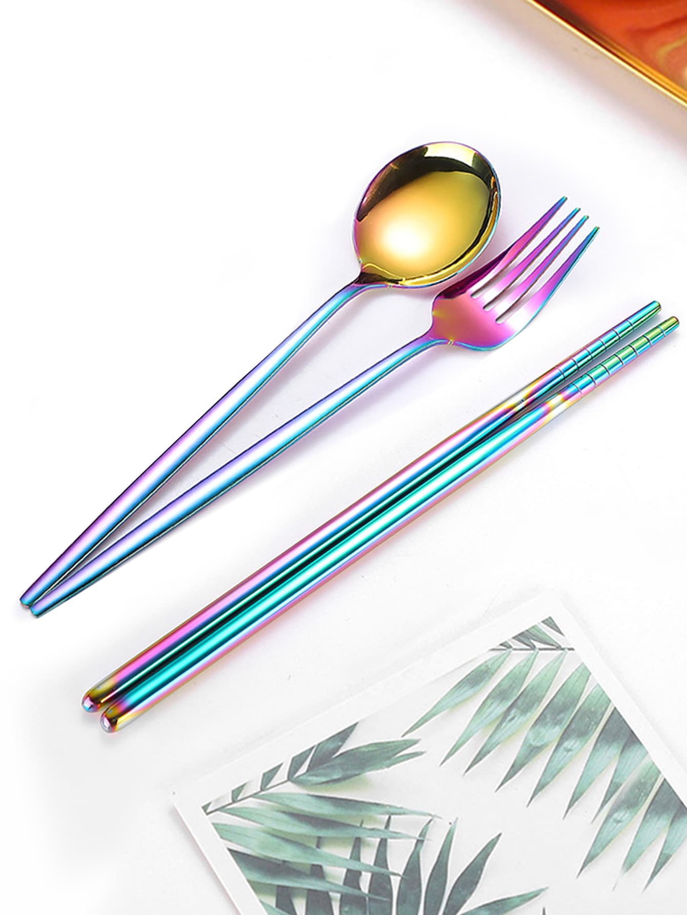 3 piezas Set cubiertos de acero inoxidable - Multicolor - Ver 1