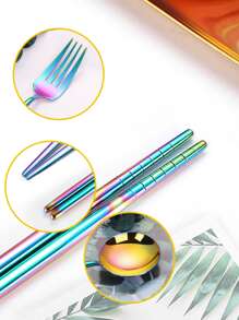 3 piezas Set cubiertos de acero inoxidable - Multicolor - Ver 5