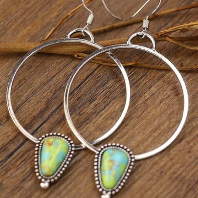 Turquoise Decor Drop Earrings