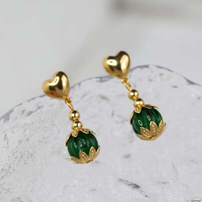 Heart Decor Drop Earrings