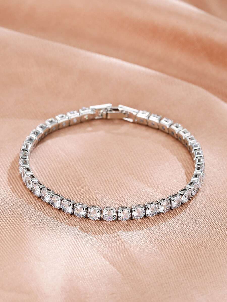 Pulsera zirconia cúbica - Plateado - Ver 1