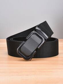 Men Minimalist Tape Belt - Black - View 2