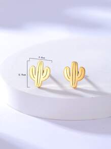 bông tai xương rồng - Vàng - Xem 3