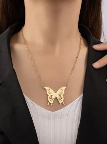 Collar con accesorio de mariposa - Amarillo Oro - Ver 2