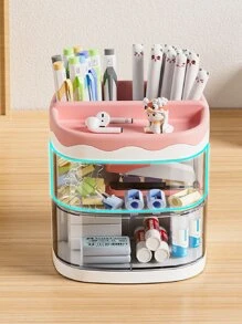 1入組抽屜收納盒小抽屜式辦公桌儲物櫃塑料多層迷你儲物盒家用文具收納盒辦公用品收納盒 - 藍色 - 查看 5