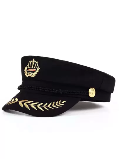 男士葉子刺繡貝克男孩帽波西米亞風格