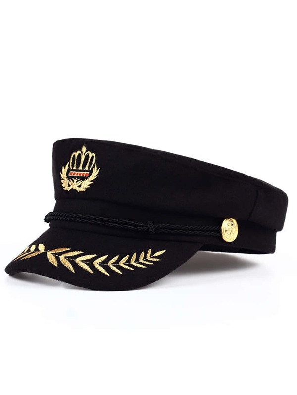 男士葉子刺繡貝克男孩帽波西米亞風格