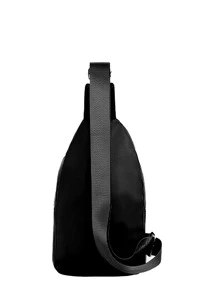 Mini bolso bandolera con parche de letras para hombre Bolso de pecho - Negro - Ver 3