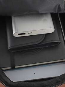 Mini bolso bandolera con parche de letras para hombre Bolso de pecho - Negro - Ver 7