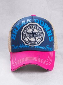 1入組街頭拼色復古風遮陽棒球帽 - 彩色 - 查看 3