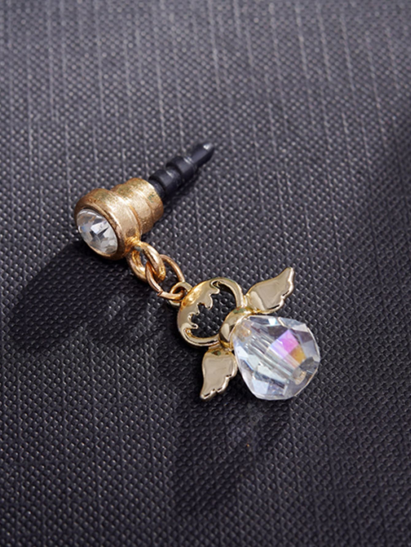 con diseño de diamante de imitación 3,5 MM Jack Móvil Tapón antipolvo - Multicolor - Ver 1