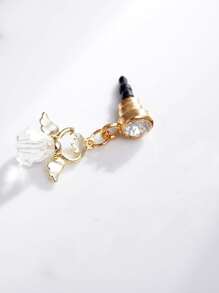 con diseño de diamante de imitación 3,5 MM Jack Móvil Tapón antipolvo - Multicolor - Ver 2