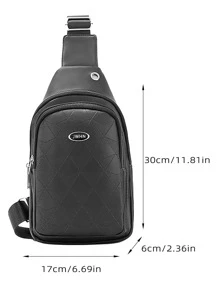 Mini Men Letter Graphic Sling Bag - Black - View 3