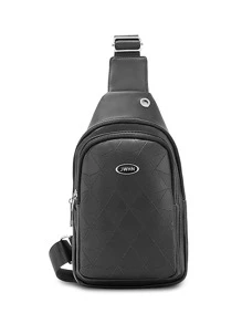 Mini Men Letter Graphic Sling Bag - Black - View 5