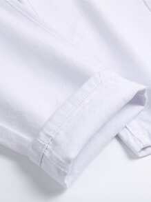 Men Ripped Frayed Skinny Jeans - White - View 5