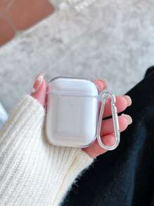 1 件透明 TPU 防震耳机盒，带金属夹，适用于所有 型号（1st、2nd、3rd、4rd、Pro、Pro 2），防刮且耐用 - 無色 - 查看 3