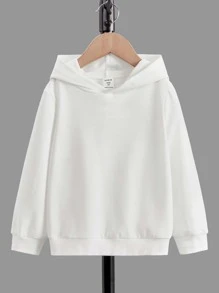 SHEIN Áo nỉ in hình khẩu hiệu dành cho bé trai - trắng - Xem 2