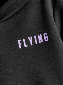 SHEIN 小男童字母和中國龍圖案連帽衫