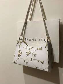Floral Embroidered Bag - White - View 1