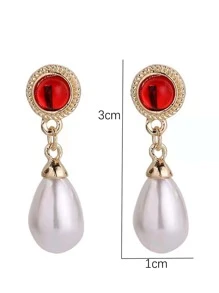 Faux Pearl Decor Earrings - Multicolor - View 3