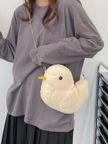 Cartoon Duck Design Novelty Bag - Beige - View 1