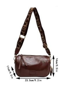 Letter Graphic Bucket Bag - Coffee Brown - View 6