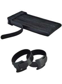 Bộ tổ chức cáp dữ liệu đa năng 10 món - màu đen - Xem 1