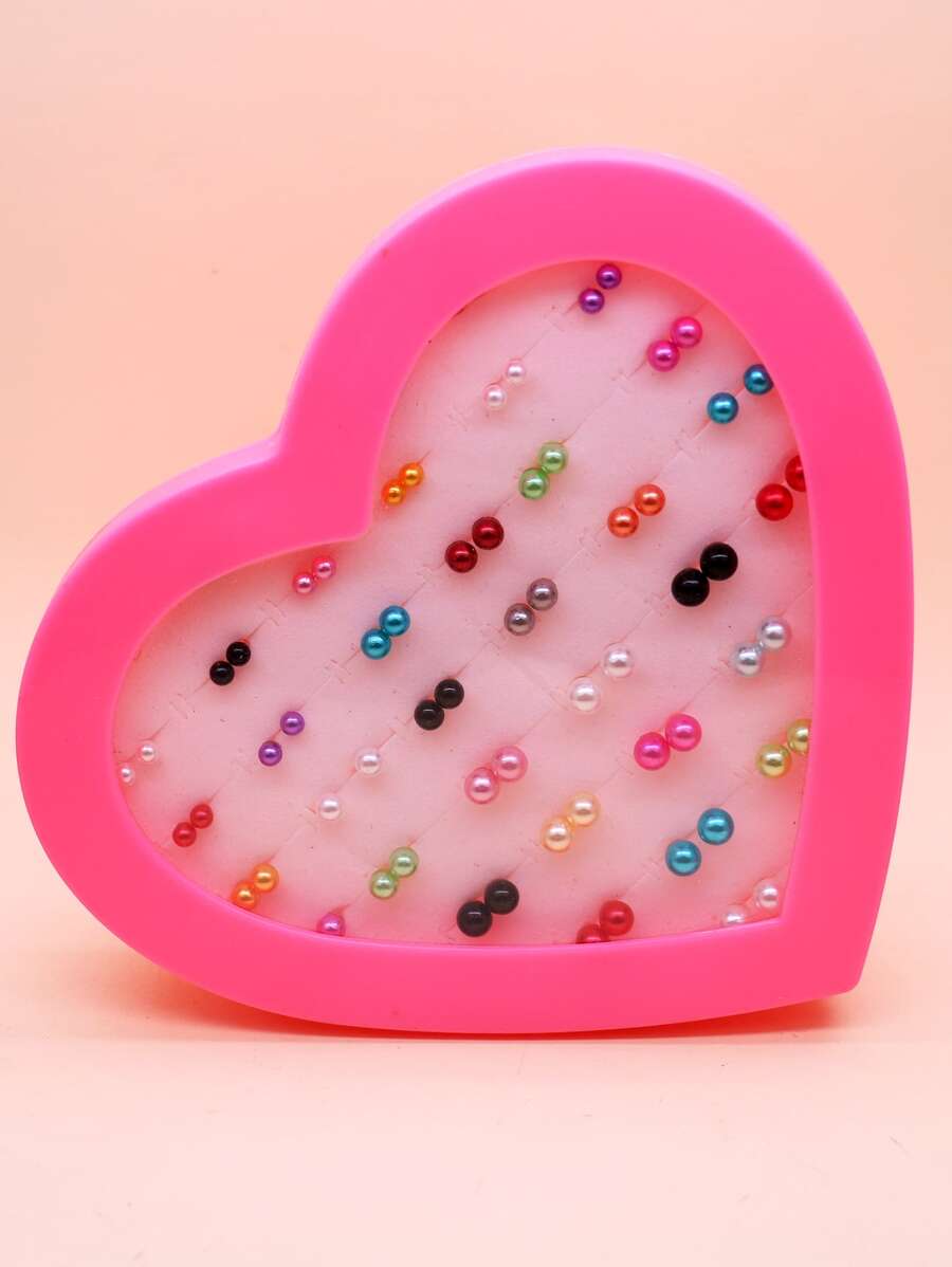 36對隨機假珍珠耳釘 - 彩色 - 查看 1