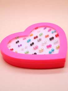 36對隨機假珍珠耳釘 - 彩色 - 查看 2