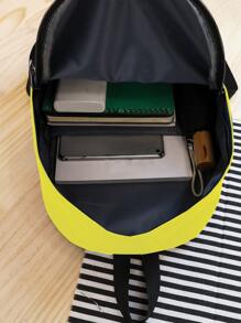 4Pcs Two Tone Pocket Front Backpack Set