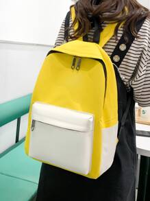 4Pcs Two Tone Pocket Front Backpack Set