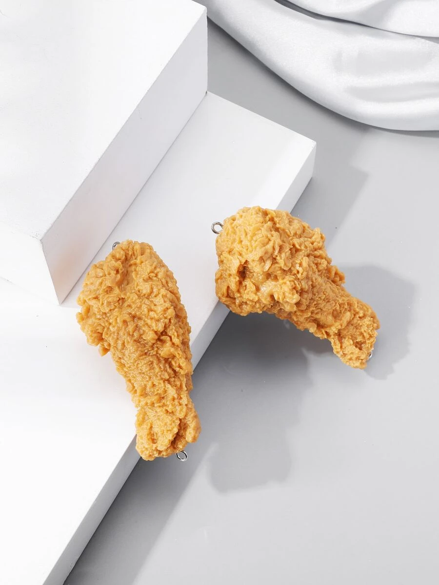 2pcs Simulation Fried Chicken DIY Pendant - Orange - View 1