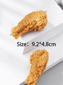 2pcs Simulation Fried Chicken DIY Pendant - Orange - View 3