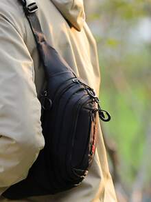 Men Minimalist Waist Bag - Black - View 1