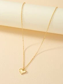 Heart Charm Necklace - Yellow Gold - View 1