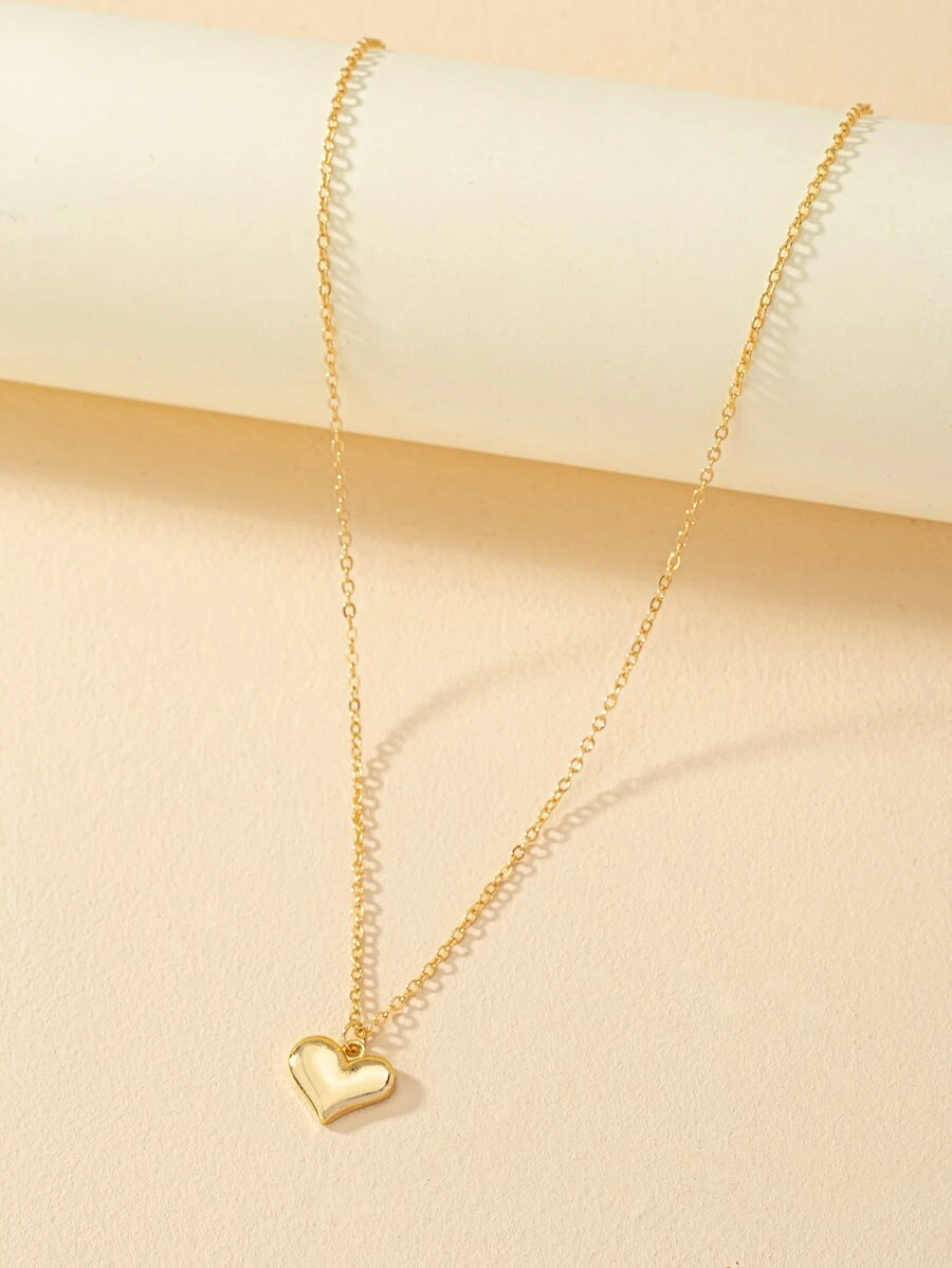 Heart Charm Necklace - Yellow Gold - View 1