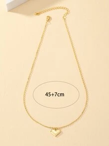 Heart Charm Necklace - Yellow Gold - View 3