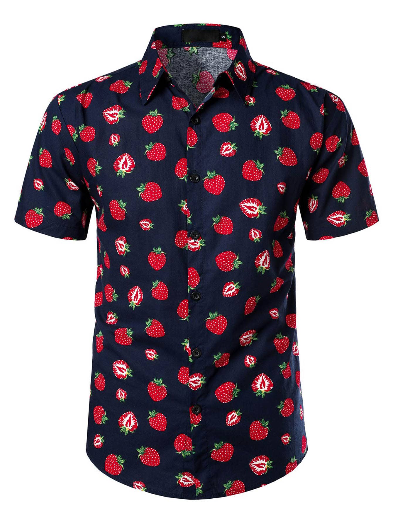 NITAGUT Áo sơ mi Nam Nút phía trước Tất cả trên in Rau quả Boho - Nhiều màu - Xem 1