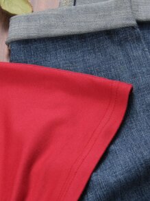 SHEIN LUNE 標語圖案T恤 - 紅色 - 查看 6